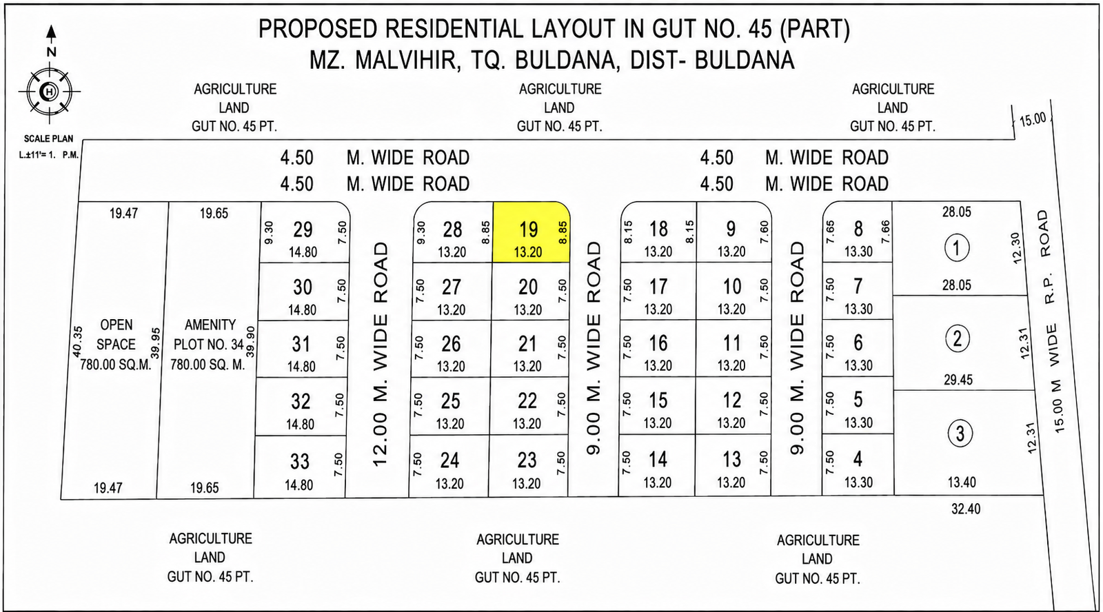 29x43 sq.ft. Plot no. 19
