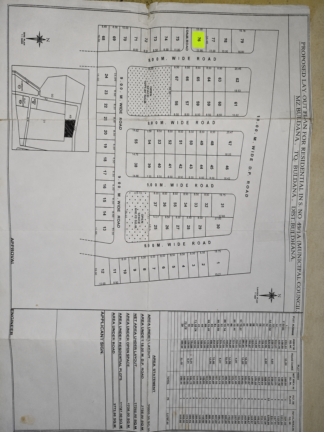39x49.2 sq. Ft. Corner Plot No. 76